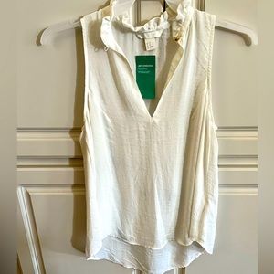 White sleeveless shirt